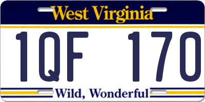 WV license plate 1QF170