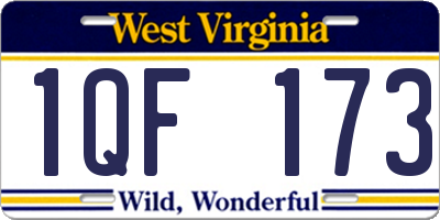 WV license plate 1QF173
