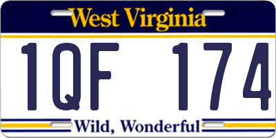 WV license plate 1QF174