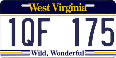 WV license plate 1QF175