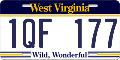 WV license plate 1QF177