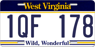 WV license plate 1QF178