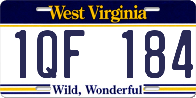 WV license plate 1QF184