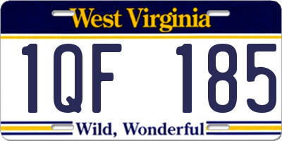 WV license plate 1QF185