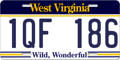 WV license plate 1QF186