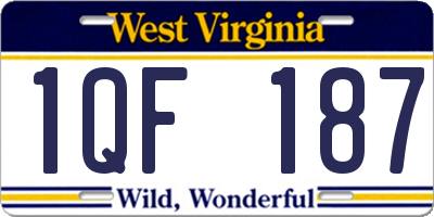 WV license plate 1QF187