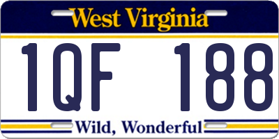 WV license plate 1QF188
