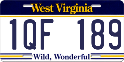 WV license plate 1QF189