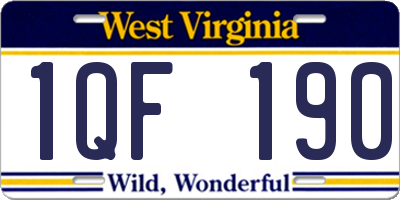WV license plate 1QF190