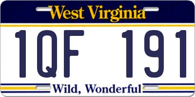 WV license plate 1QF191