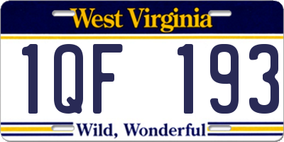 WV license plate 1QF193