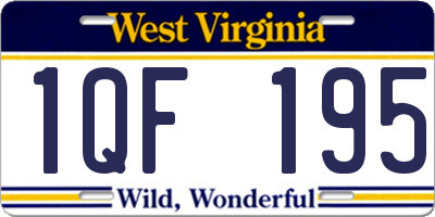 WV license plate 1QF195
