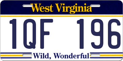 WV license plate 1QF196
