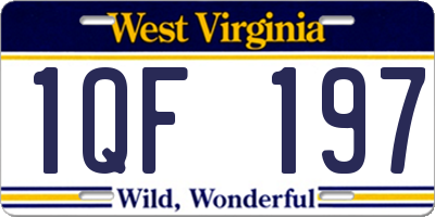 WV license plate 1QF197