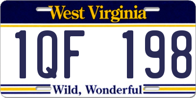 WV license plate 1QF198