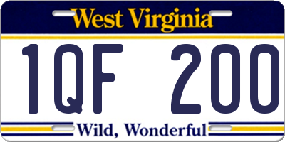 WV license plate 1QF200
