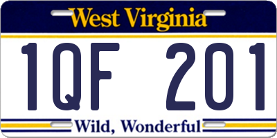 WV license plate 1QF201