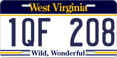 WV license plate 1QF208