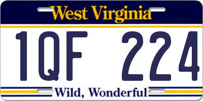 WV license plate 1QF224
