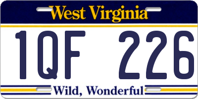 WV license plate 1QF226