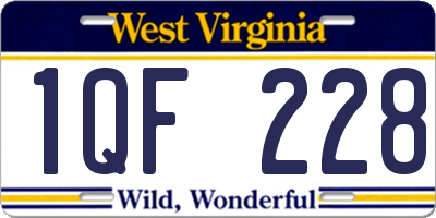 WV license plate 1QF228