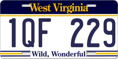 WV license plate 1QF229