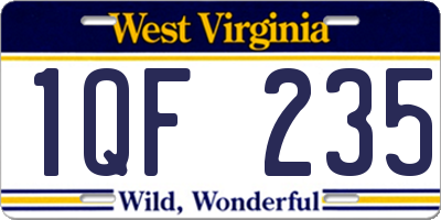 WV license plate 1QF235