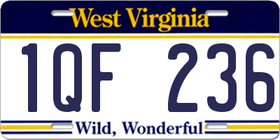 WV license plate 1QF236