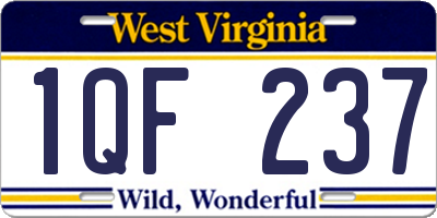 WV license plate 1QF237