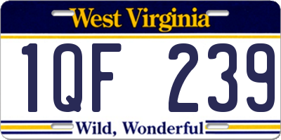 WV license plate 1QF239