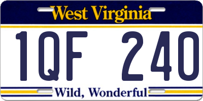 WV license plate 1QF240