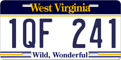 WV license plate 1QF241