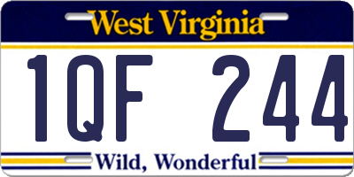 WV license plate 1QF244
