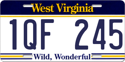 WV license plate 1QF245