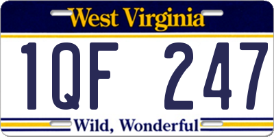 WV license plate 1QF247