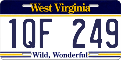 WV license plate 1QF249
