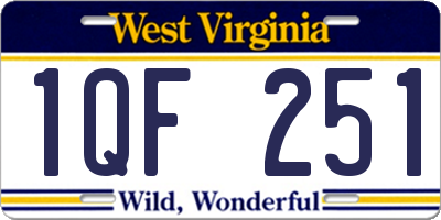 WV license plate 1QF251