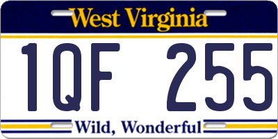 WV license plate 1QF255