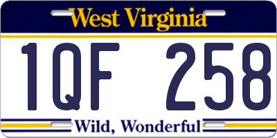 WV license plate 1QF258