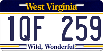 WV license plate 1QF259