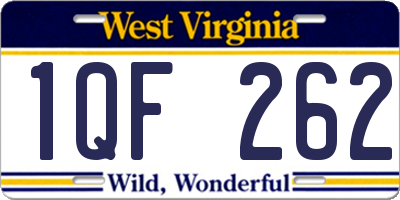 WV license plate 1QF262