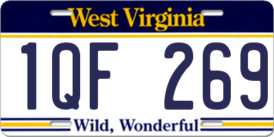 WV license plate 1QF269