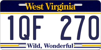 WV license plate 1QF270