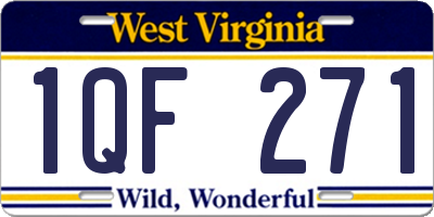 WV license plate 1QF271