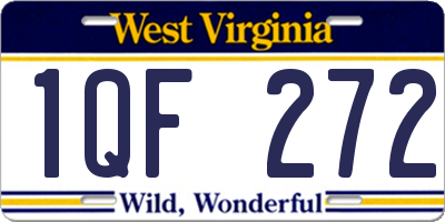 WV license plate 1QF272