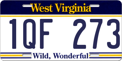 WV license plate 1QF273