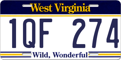 WV license plate 1QF274