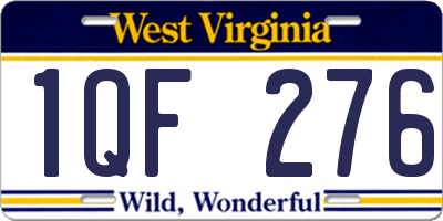 WV license plate 1QF276