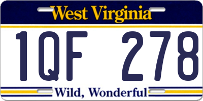 WV license plate 1QF278
