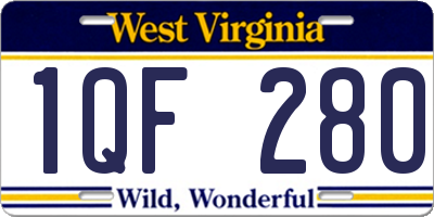 WV license plate 1QF280
